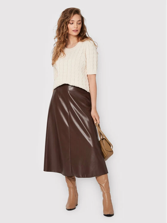 Weekend Max Mara Γυναίκες Midi Φούστα από απομίμηση δέρματος Narvel 51060623 Καφέ Regular Fit 2 Weekend Max Mara Γυναίκες Midi Φούστα από απομίμηση δέρματος Narvel 51060623 Καφέ Regular Fit - Image 2