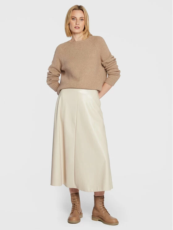 Weekend Max Mara Γυναίκες Midi Φούστα από απομίμηση δέρματος Narvel 51060623 Μπεζ Regular Fit 2 Weekend Max Mara Γυναίκες Midi Φούστα από απομίμηση δέρματος Narvel 51060623 Μπεζ Regular Fit - Image 2