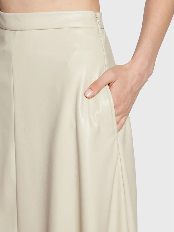 Weekend Max Mara Γυναίκες Midi Φούστα από απομίμηση δέρματος Narvel 51060623 Μπεζ Regular Fit 4 Weekend Max Mara Γυναίκες Midi Φούστα από απομίμηση δέρματος Narvel 51060623 Μπεζ Regular Fit - Image 4