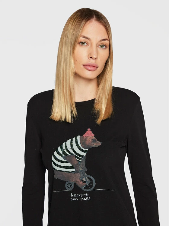 Weekend Max Mara Γυναίκες Μπλουζάκια Μπλουζάκι Tallero 59460323 Μαύρο Regular Fit 4 Weekend Max Mara Γυναίκες Μπλουζάκια Μπλουζάκι Tallero 59460323 Μαύρο Regular Fit - Image 4