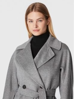 Weekend Max Mara Γυναίκες Μεταβατικά Παλτά Μάλλινο παλτό Resina 50160123 Γκρι Regular Fit -Max Mara Εκπτώσεις unnamed file 15