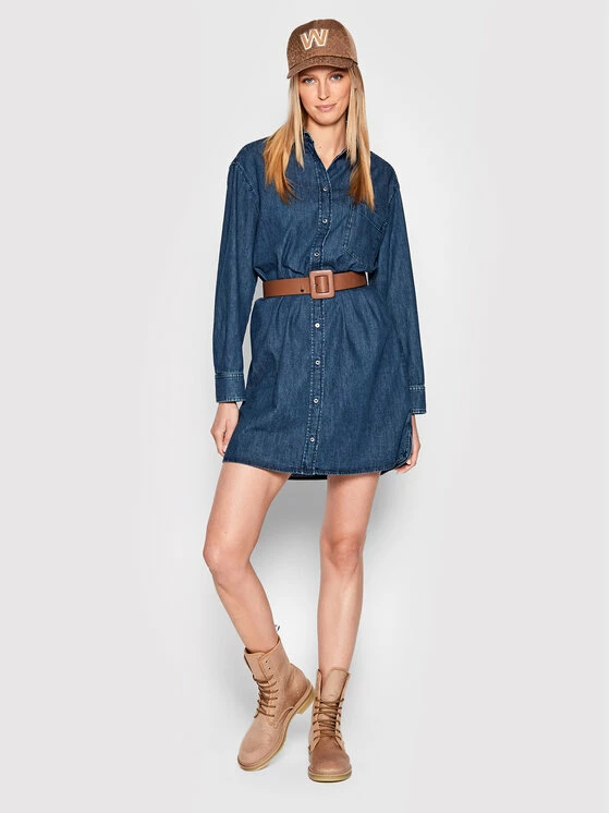 Weekend Max Mara Γυναίκες Φορέματα σε Στυλ Πουκάμισο & Σεμιζιέ Φόρεμα τζιν Fatto 52261129 Μπλε Regular Fit 2 Weekend Max Mara Γυναίκες Φορέματα σε Στυλ Πουκάμισο & Σεμιζιέ Φόρεμα τζιν Fatto 52261129 Μπλε Regular Fit - Image 2