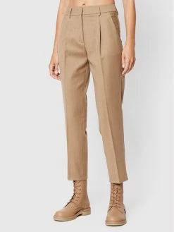 Weekend Max Mara Γυναίκες Υφασμάτινα Παντελόνια Παντελόνι υφασμάτινο Bussola 51360523 Μπεζ Regular Fit