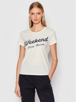 Weekend Max Mara Γυναίκες T-shirts T-Shirt Cacao 59760429 Λευκό Regular Fit