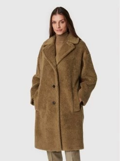 Weekend Max Mara Γυναίκες Χειμωνιάτικα Παλτά Μάλλινο παλτό Salmone 50160323 Καφέ Regular Fit