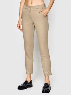 Weekend Max Mara Γυναίκες Υφασμάτινα Παντελόνια Παντελόνι υφασμάτινο Zanna 51360329 Μπεζ Slim Fit