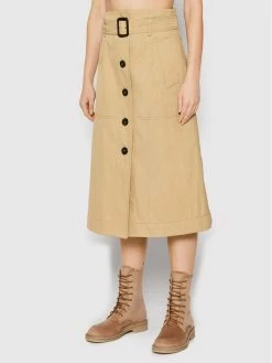 Weekend Max Mara Γυναίκες Midi Φούστα σε γραμμή Α Vanda 51010227 Μπεζ Regular Fit